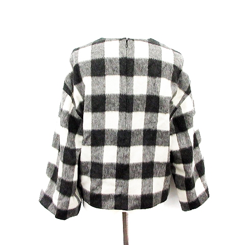 エムエスジーエム Msgm カットソーノーカラー ブロックチェック柄 ウール混 40 黒 ブラック 白 ホワイト Yt レディース 081 301903220255 ベクトルパーク