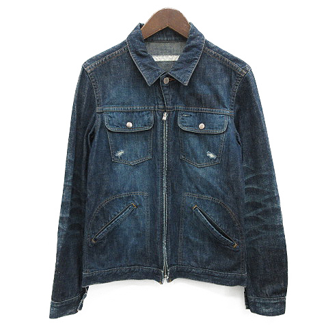 ナンバーナイン NUMBER (N)INE デニムジャケット ダメージ加工 ジップ 