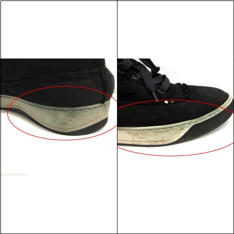ランバン LANVIN ハイカットスニーカー ムートン 10 黒 ブラック /MF36 