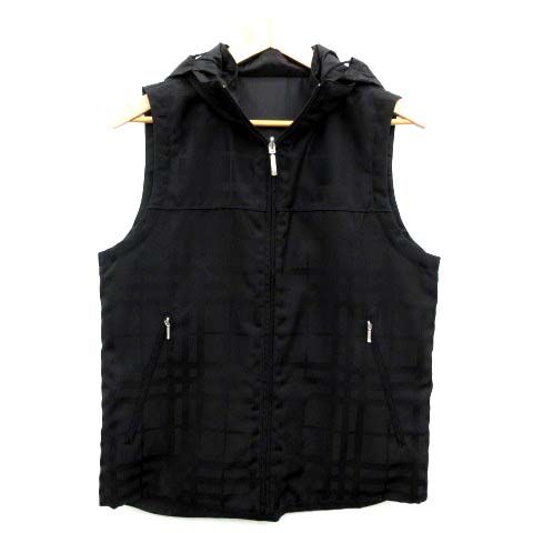 BURBERRY BLACK LABEL ジップアップベスト ブラック M BURBERRY BLACK LABEL ジップアップベスト ブラック M