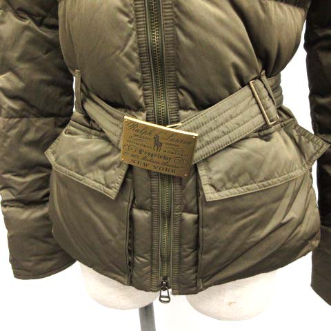値下げ中　ラルフローレン　ベルト付きダウンジャケット ラルフローレン RALPH LAUREN ダウンジャケット ベルト付き 7 カーキ