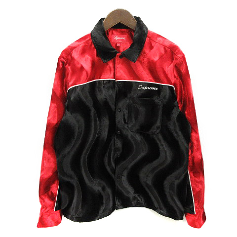 シュプリーム SUPREME 18SS シャツ ベロア Velvet Swirl work Shirt 