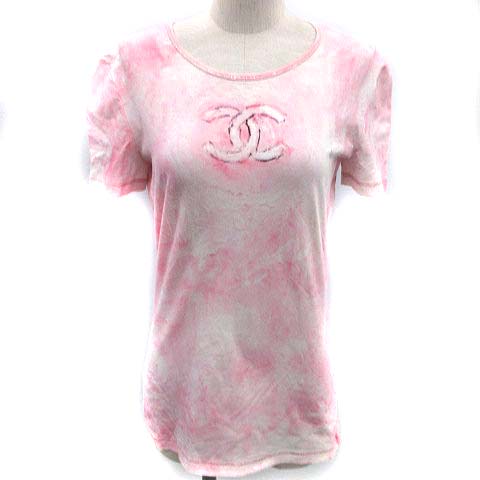 シャネル CHANEL Tシャツ カットソー ココマーク 半袖 38 ピンク 09C 