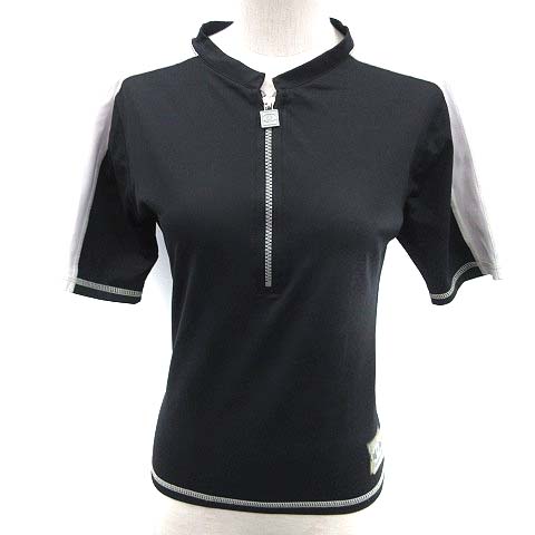 シャネル Chanel Tシャツ ハーフジップ ライン ココマーク 半袖 40 黒 04p Ek D レディース 081 ベクトルパーク