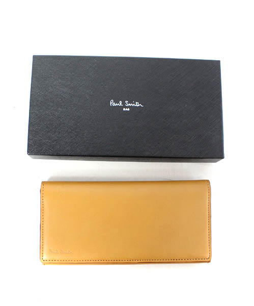 未使用品 ポールスミス PAUL SMITH 長財布 札入れ 二つ折り レザー 茶 
