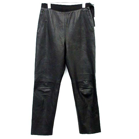 プラダ PRADA レザーパンツ 40 黒 /☆G レディース 081-301904030178  