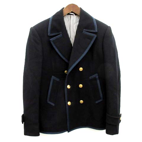 トムブラウン THOM BROWNE ピーコート Pコート カシミヤ 2 紺 ネイビー 