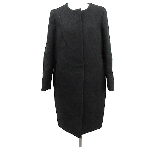 ▼定番✨ミューズドゥドゥーズィエムクラス ウール100% ノーカラロングコート ミューズドゥーズィエムクラス ウール ノーカラーコート ロング