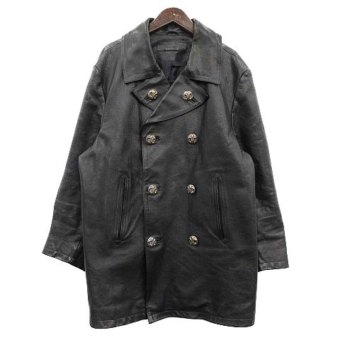 クロムハーツ Chrome Hearts レザーコート フレアボタン 黒 ブラック Tu メンズ 081 ベクトルパーク