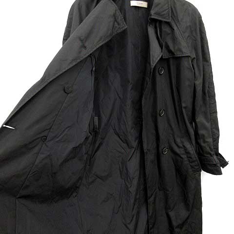 プラダ PRADA トレンチコート ロング ナイロン 40 黒 ブラック /YM 