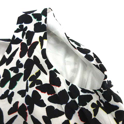 ケイトスペード Kate Spade ワンピース ノースリーブ ひざ丈 総柄 蝶柄 0 白 黒 ホワイト ブラック Kh レディース 081 ベクトルパーク