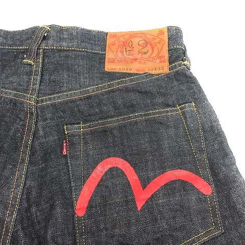 エヴィス EVISU デニムパンツ ジーンズ ボタンフライ W32 L32 ダーク 