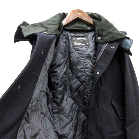 グリーンレーベルリラクシング　カシミヤ混　オーバーサイズショートコート　ネイビー green label relaxing】ショートコート ネイビー S