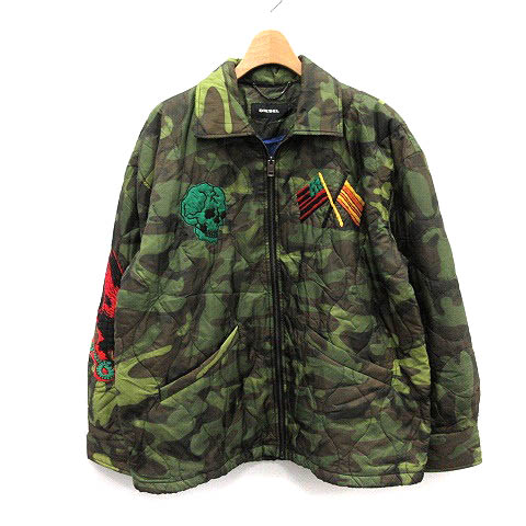 未使用品 ディーゼル DIESEL ジャケット ブルゾン 中綿 スカル 