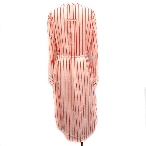 未使用品 テラ TELA 18SS シャツワンピース 長袖 ロング丈 ストライプ 