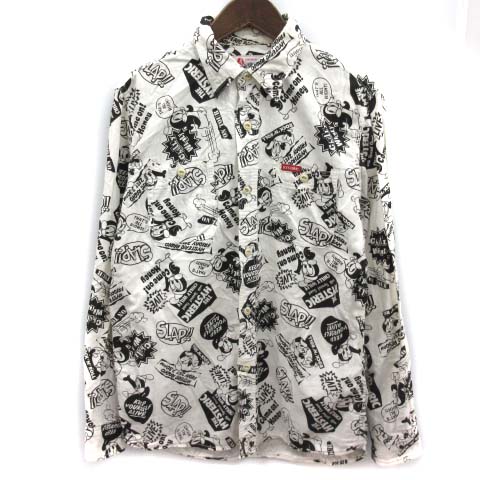 ヒステリックグラマー HYSTERIC GLAMOUR シャツ 総柄 長袖 L 白 