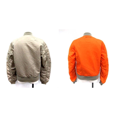 リバーシブル MA-1 フライトジャケット グレー/オレンジ NAVY MA-1