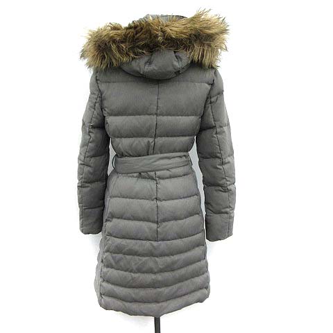 トミーヒルフィガー Tommy Hilfiger ダウンコート ロング フード ファー M グレー Kh D レディース 081 ベクトルパーク