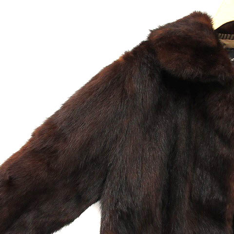 山岡毛皮店 Yamaoka ステンカラーコート ファー ミンク 茶 ブラウン