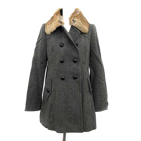 バーバリーブルーレーベルファー付きピーコートファー取り外し可