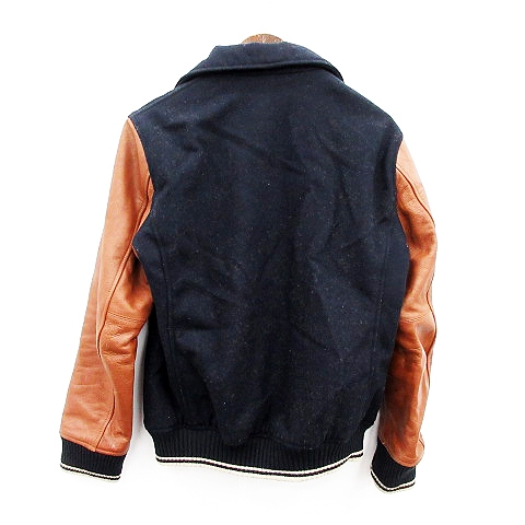 モンキータイム MONKEY TIME アローズ スタジャン レザー ウール 1 紺