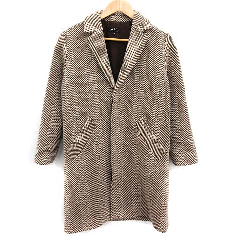 アーペーセー A P C チェスターコート ロング ヘリンボーン ウール 34 アーペーセー A P C チェスターコート ロング ヘリンボーン ウール 34
