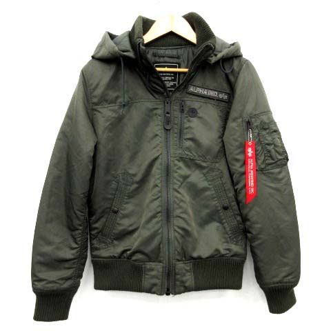 アルファ ALPHA パーカージャケット フライト MA-1 ブルゾン M カーキ