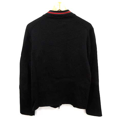 グッチ GUCCI ニット ジャケット シェリーライン ジップアップ L 黒 