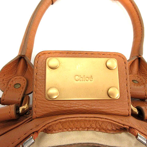 クロエ CHLOE パディントン ミニ バッグ ハンド ショルダー レザー 茶 