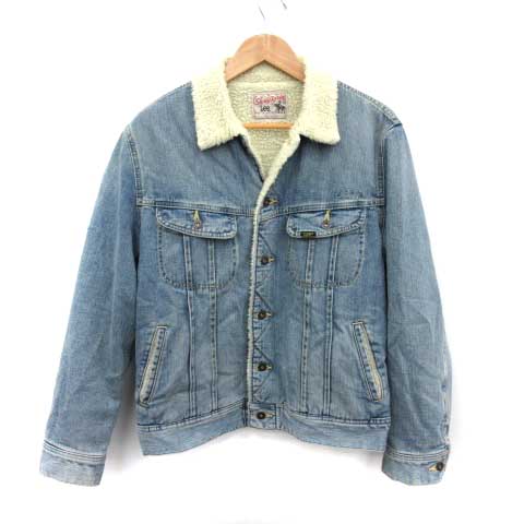 ステューシー STUSSY リー LEE ジャケット デニム 裏地ボア M 青 白 
