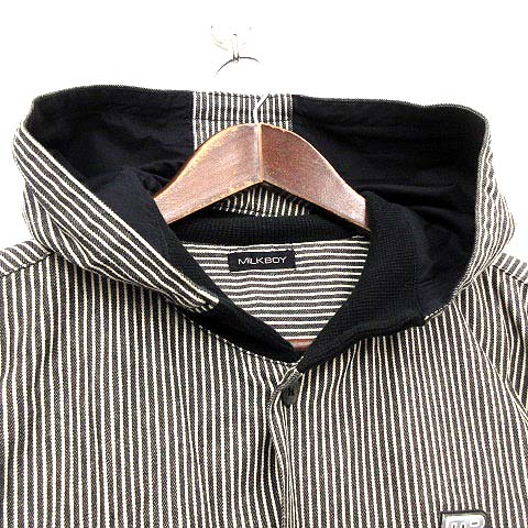 MILKBOY 黒 カーディガン ストライプ襟 ストライプシャツフェイク