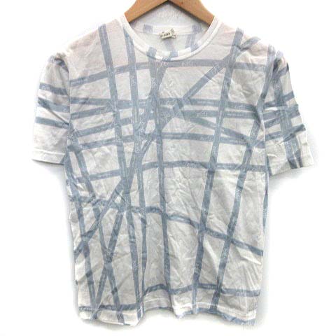 エルメス HERMES Tシャツ カットソー 半袖 リボン柄 ボルディック柄 S 