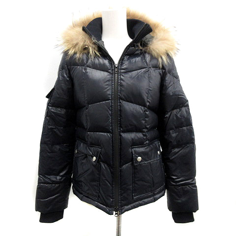 Spick & Span フェザー　ダウンコート　ラクーンファー　フード　38 Spick & Span フェザー ダウンコート ラクーンファー フード 38 ダウン
