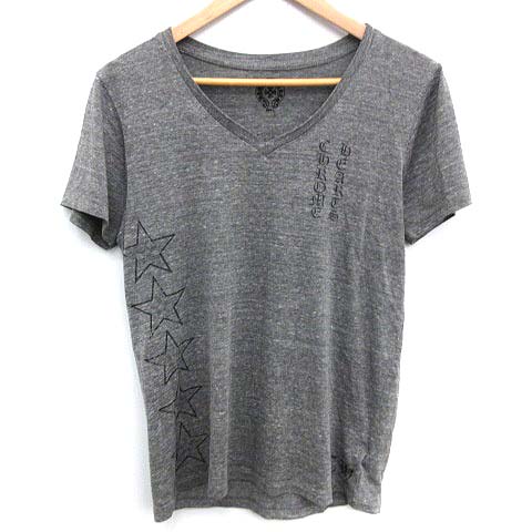 クロムハーツ CHROME HEARTS Tシャツ カットソー 半袖 Vネック ロゴ L