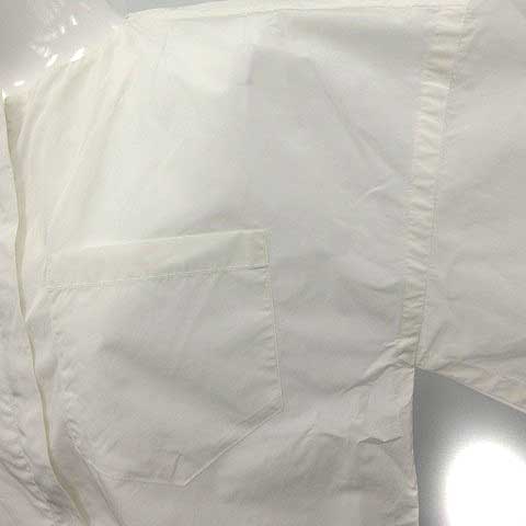 ジルサンダー JIL SANDER ノーカラーシャツ ジップアップ 半袖 34 白 