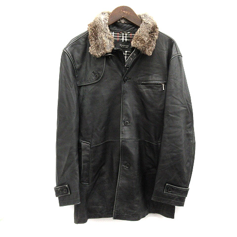 バーバリーブラックレーベル BURBERRY BLACK LABEL レザーコート 