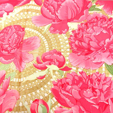 エルメス HERMES スカーフ カレ90 Les Pivoines 芍薬 花柄 ピンク /☆G 