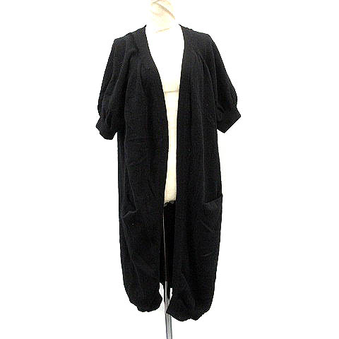 ヨウジヤマモト YOHJI YAMAMOTO カーディガン ニット 半袖 ロング M 黒 