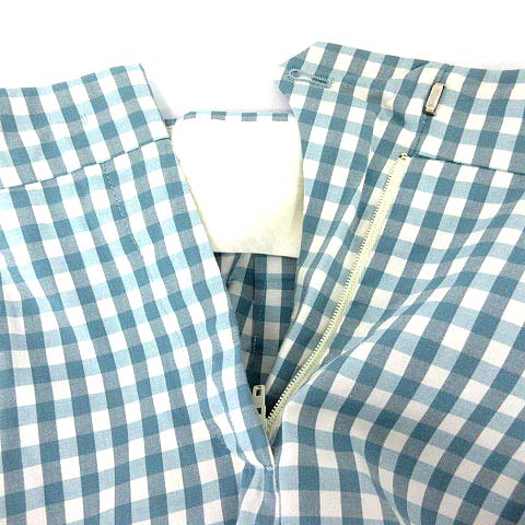 プラダ PRADA ショートパンツ ギンガムチェック 42 水色 白 /☆G
