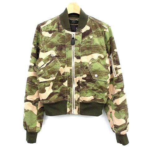 ディーゼル DIESEL ブルゾン 迷彩 カモフラ MA-1 中綿 ジャケット XS 