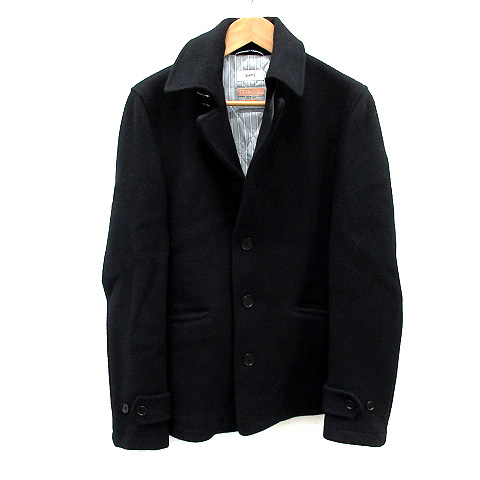 シップス SHIPS サーモア Thermore Pコート ピーコート ウール M 紺