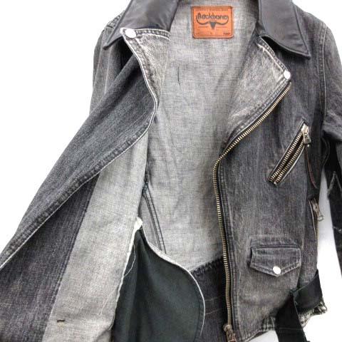 バックボーン BACK BONE BOBSON ライダースジャケット デニム レザー 