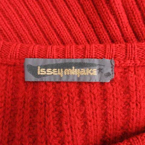 イッセイミヤケ ISSEY MIYAKE セーター ニット 長袖 M 赤 レッド /YM 