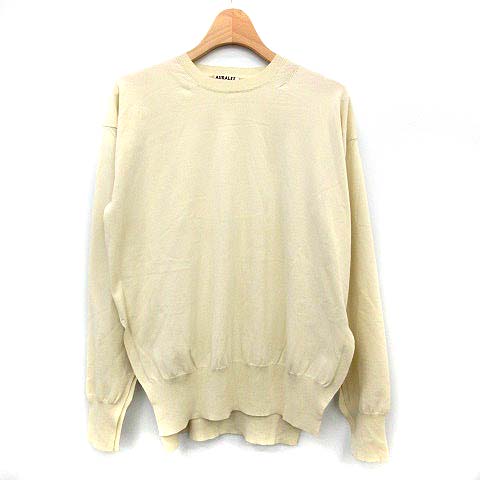 オーラリー AURALEE 17AW カットソー コットンニット クルーネック 
