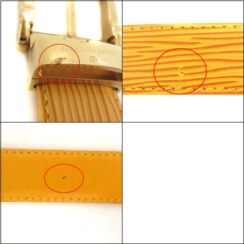ルイヴィトン LOUIS VUITTON ベルト エピ レザー 34 黄 イエロー