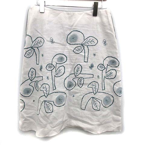 ミナペルホネン mina perhonen スカート bow 台形 ひざ丈 刺繍 総柄 38  