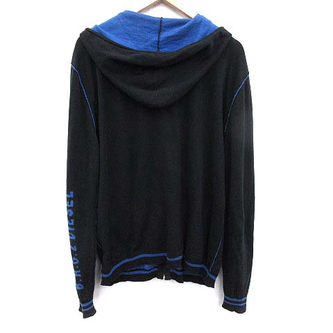ディーゼル DIESEL LC パーカー ニット 長袖 ジップアップ XXL 黒 青 