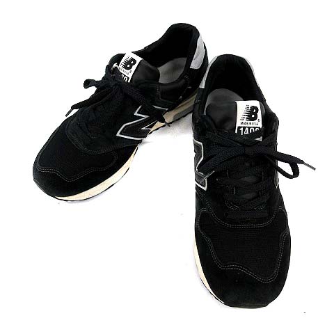 ニューバランス NEW BALANCE スニーカー スエード 27.5 黒 ブラック 