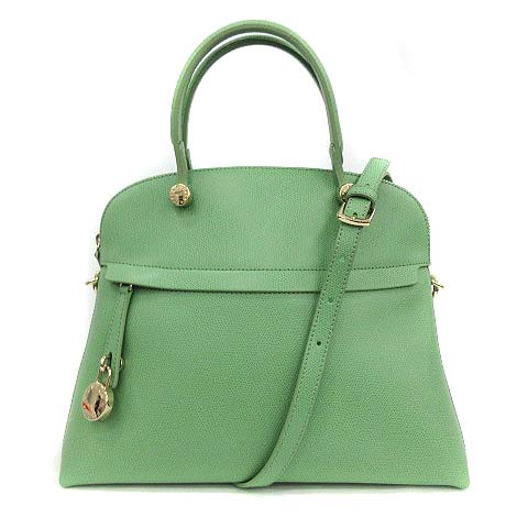 フルラ FURLA ハンドバッグ ショルダー 2WAY パイパー M レザー 緑 