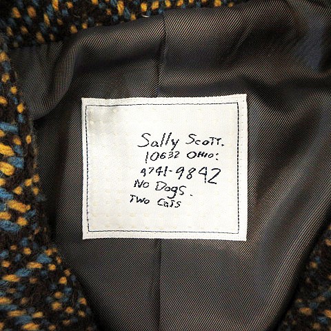 サリースコット　ウールコート　ピーコート　ショート丈 サリースコット Sally Scott Pコート ピーコート ショート 総柄